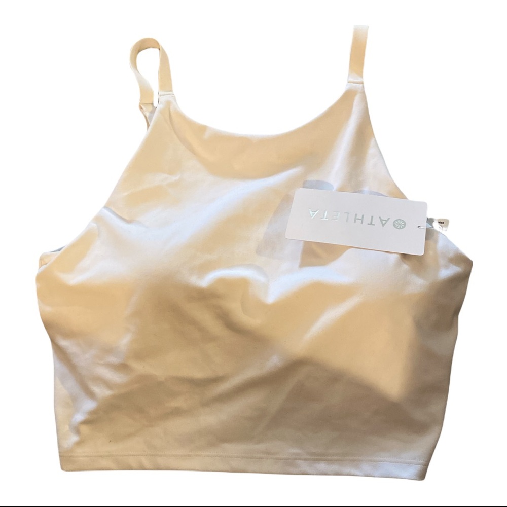 Athleta Intention Crop D-DD NWT Medium White Hi Impact